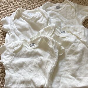 Gerber White Short Sleeve One Piece Tees 6-9 Months